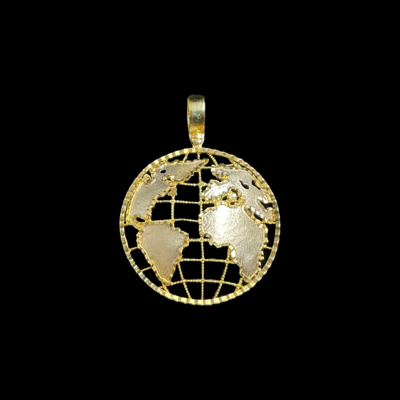 14k Gold Two-Tone Globe