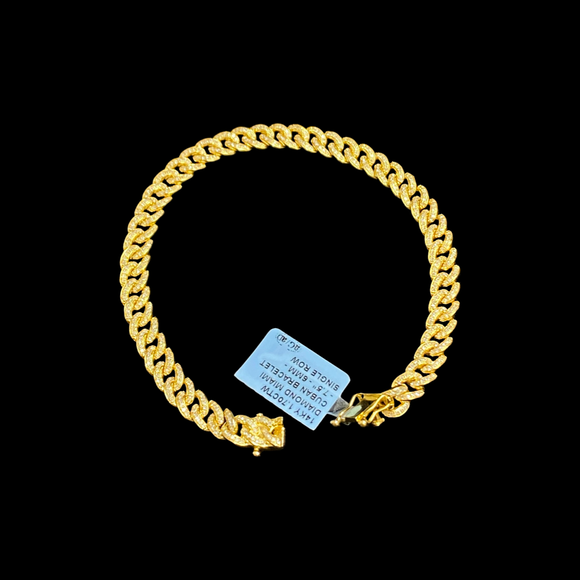 14k Diamond Cuban Bracelet