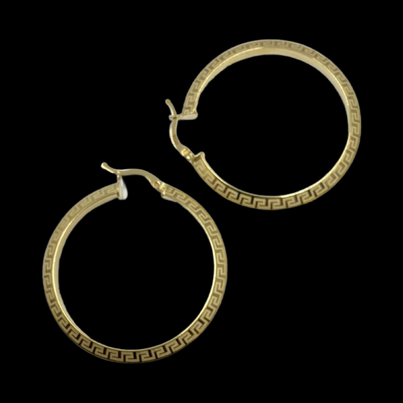 14k Versace Hoop Earrings