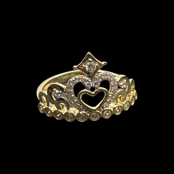Queen Heart Crown Ring
