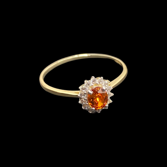Orange CZ Birthstone Ring