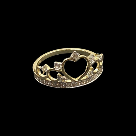 Heart Tiara with Stones Ring