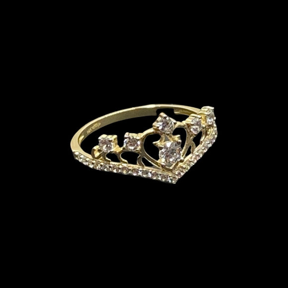 Tiara Heart Gold Ring