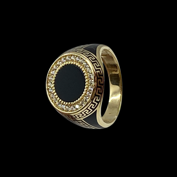 14k Versace with Onyx Stone Ring