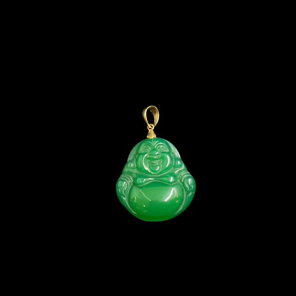 10k Green Buddha Pendant