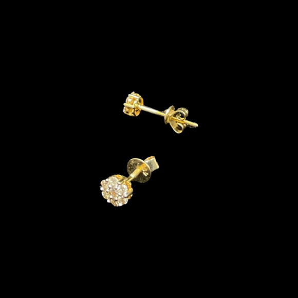 10k Diamond Flower Earrings
